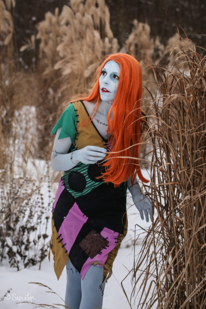 Cosplayer als Sally aus The Nightmare Before Christmas 