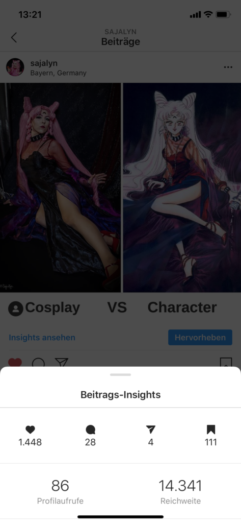 SajaLyn Social Media Instagram Tipps Reichweite fame Shares Saves Kommentare Likes Boost Algorithmus Insights - Instagram für Cosplayer